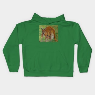 Mum and Joey Kangaroos Kids Hoodie